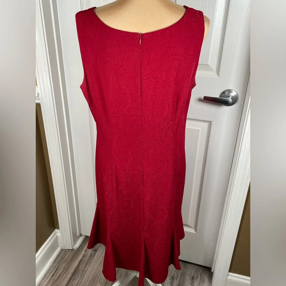 Danny & Nicole women's red 2pc dress buttonup jacket & skirt suit size 14 - Picture 14 of 14